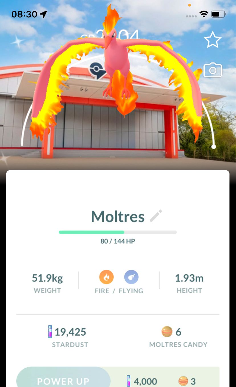 Shiny Moltres with PokePark Background - Pokemon GO Trade Service