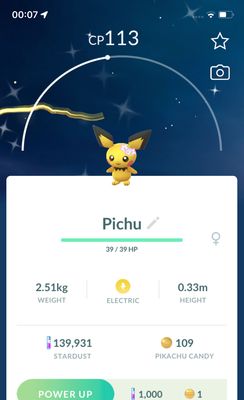 Shiny Pichu with Flowers - Pokemon GO Trade Service