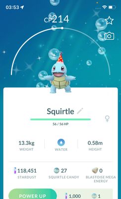 Shiny Squirtle (Party Hat) trade - Pokemon GO Trade Service
