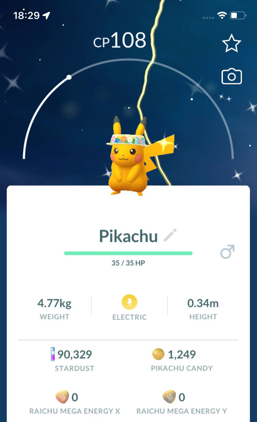 Shiny Pikachu with Crown of Flowers - Pokemon GO Trade