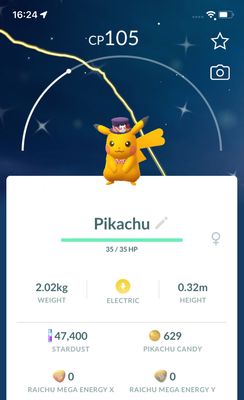 Shiny Pikachu with Halloween Hat - Pokemon GO Trade