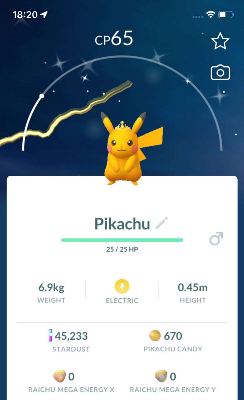 Shiny Pikachu with Pyrite Crown - Pokemon GO Trade