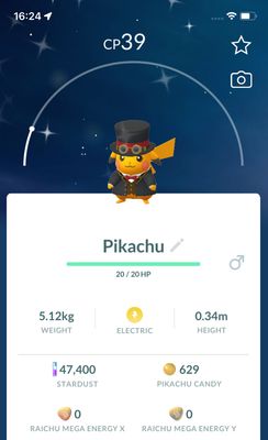 Shiny Pikachu with Red Dapper - Pokemon GO Trade