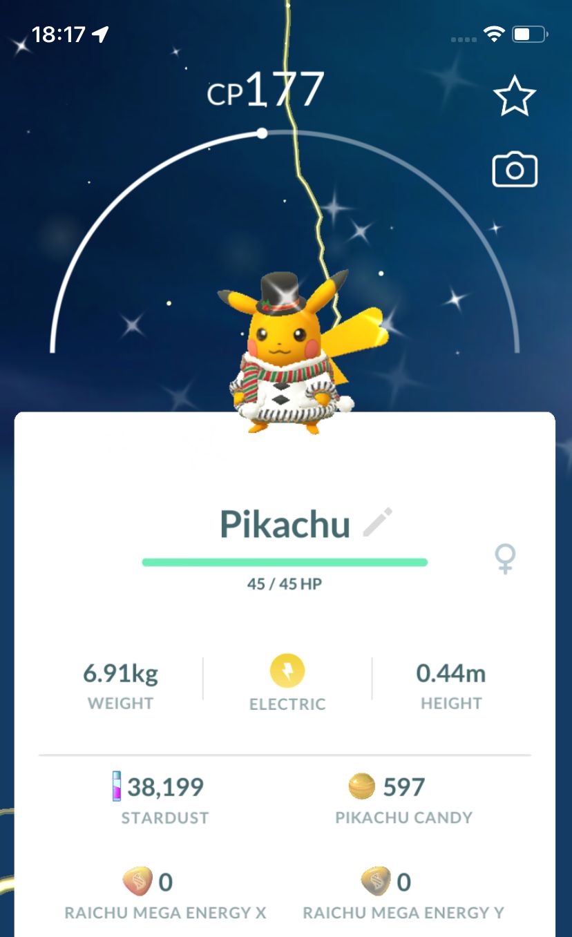 Shiny Pikachu Winter Carnival - Pokemon GO Trade