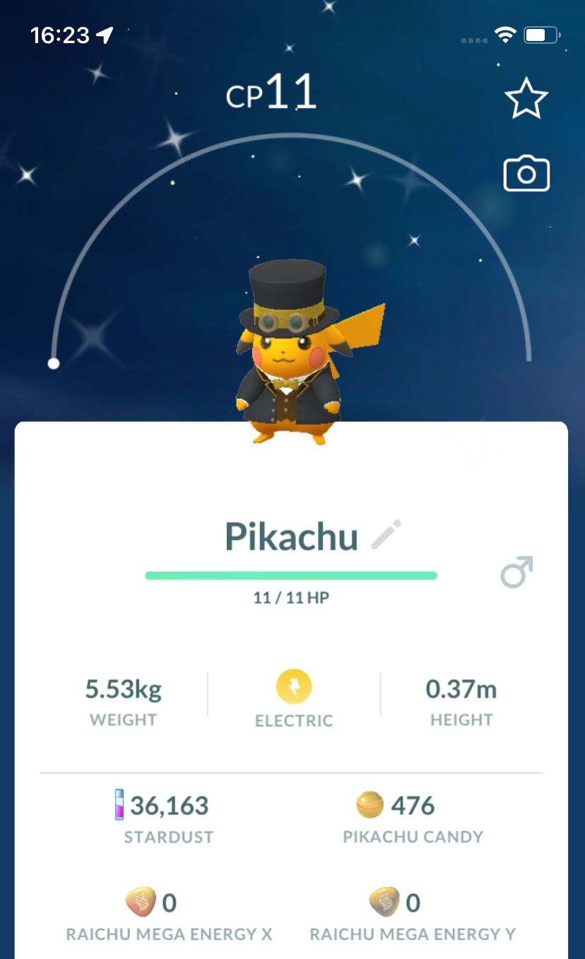 Shiny Pikachu with Yellow Dapper - Pokemon GO Trade