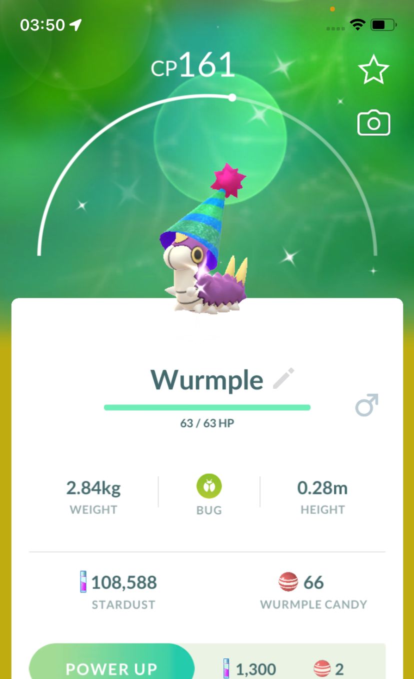 Shiny Wurmple (Party Hat) trade - Pokemon GO Trade Service