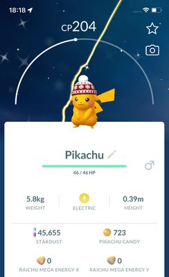Shiny Pikachu with Winter Beanie - Pokemon GO Trade