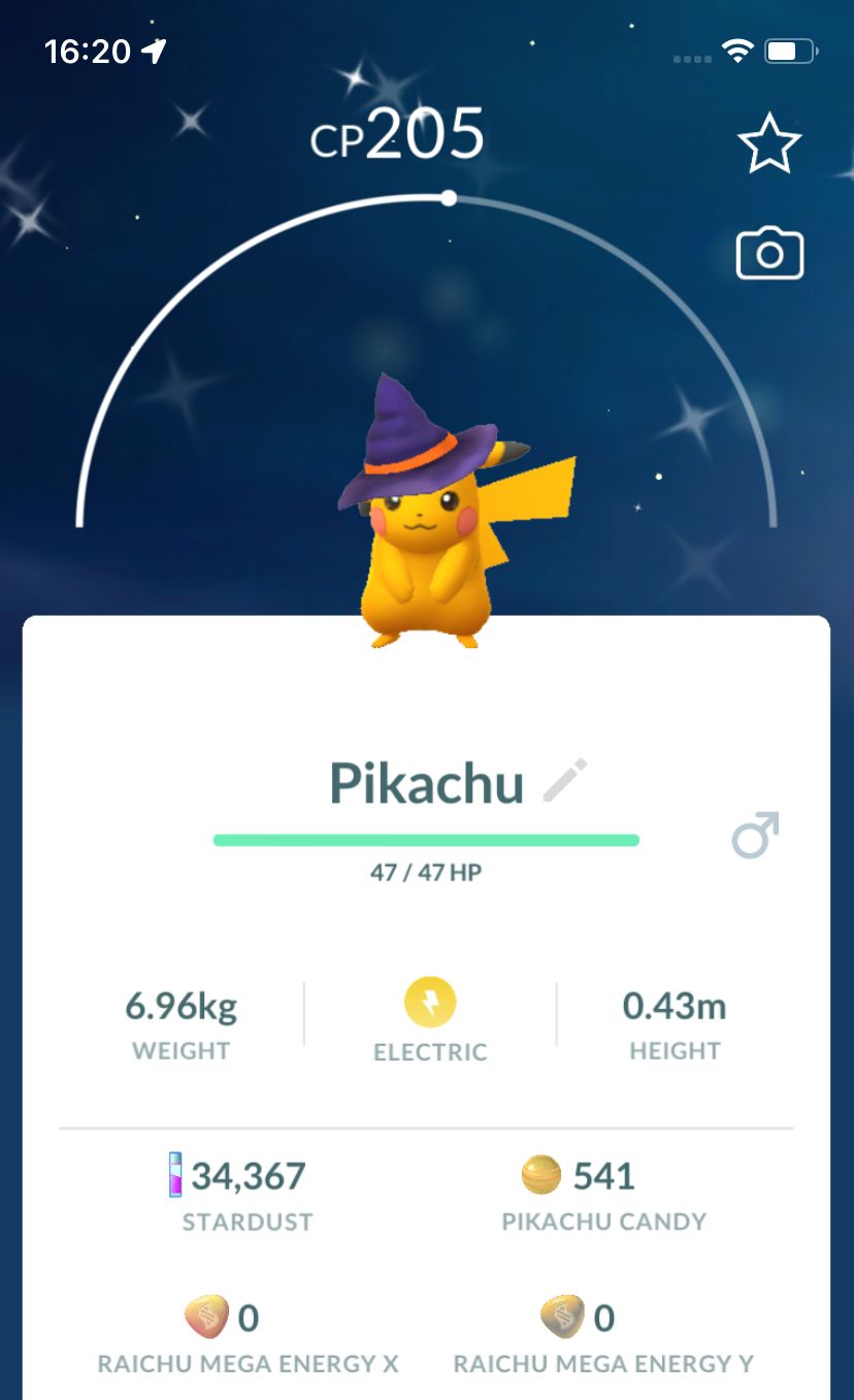 Shiny Pikachu with Witch Hat - Pokemon GO Trade