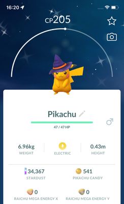 Shiny Pikachu with Witch Hat - Pokemon GO Trade