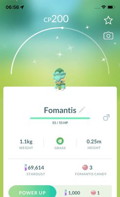 Shiny Fomantis trade - Pokemon GO Trade Service