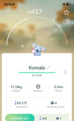 Shiny Komala trade - Pokemon GO Trade Service