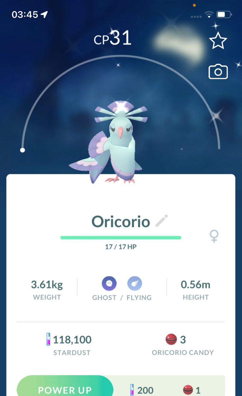 Shiny Oricorio Sensu Style trade - Pokemon GO Trade Service