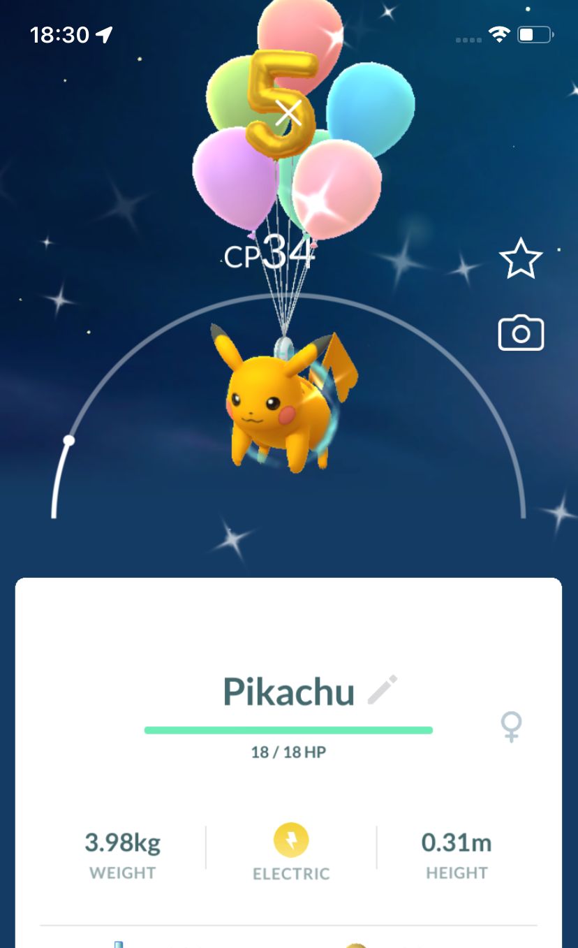 Shiny Flying Pikachu  5th Anniversary - Pokemon GO Trade