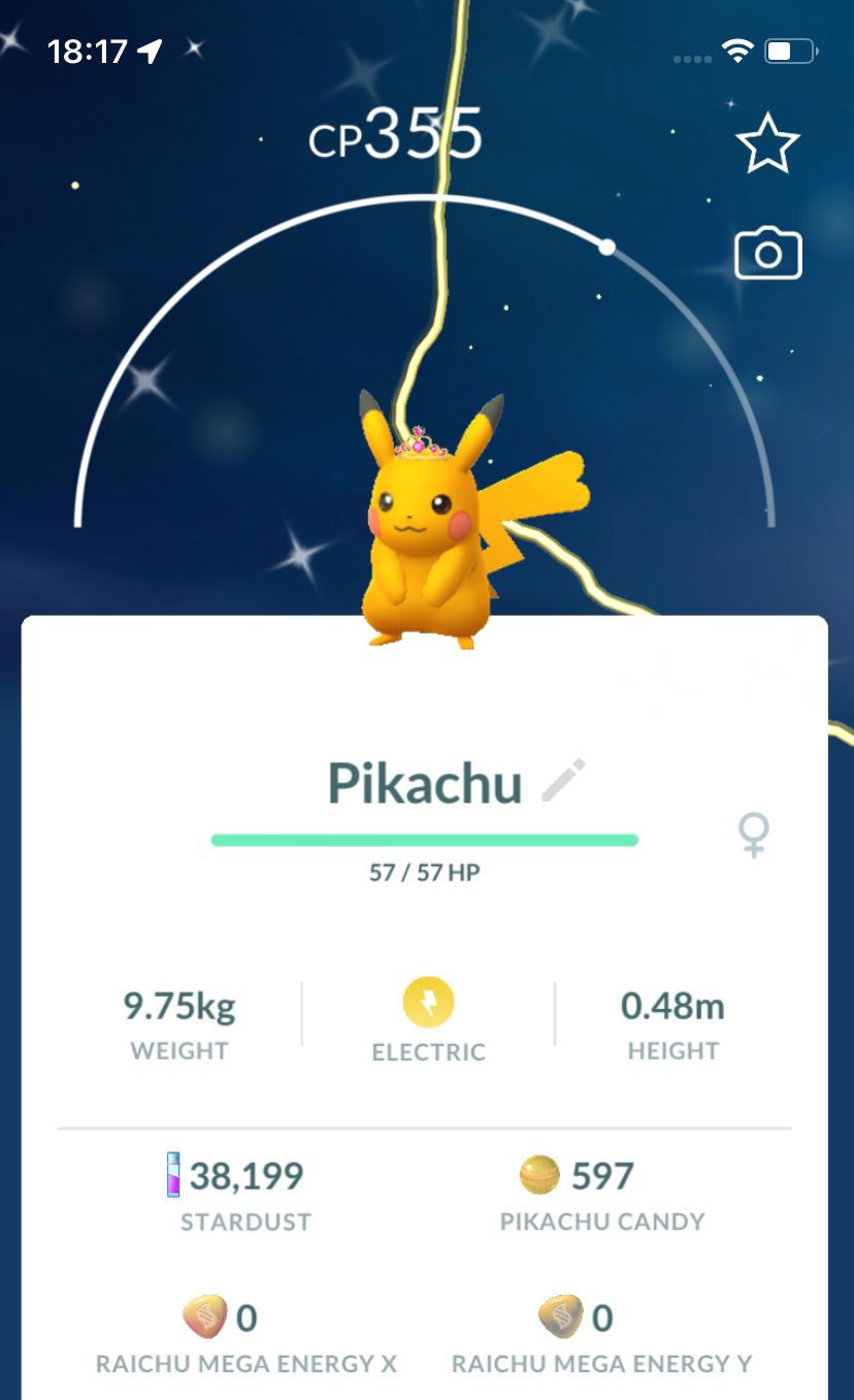 Shiny Pikachu with Quartz Crown - Pokemon GO Trade