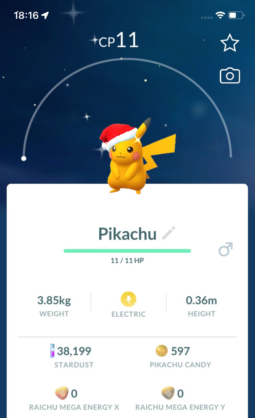 Shiny Pikachu with Santa Hat - Pokemon GO Trade