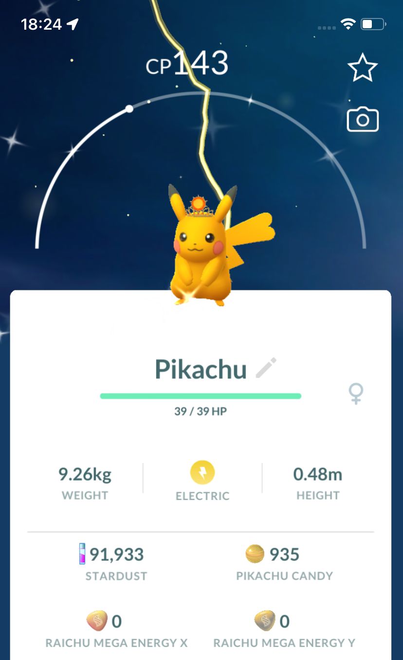 Shiny Pikachu with Sun Crown - Pokemon GO Trade