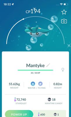Shiny Mantyke trade - Pokemon GO Trade Service