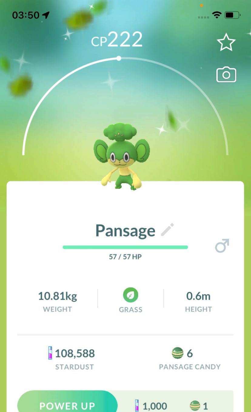Shiny Pansage trade - Pokemon GO Trade Service