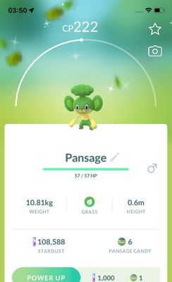 Shiny Pansage trade - Pokemon GO Trade Service