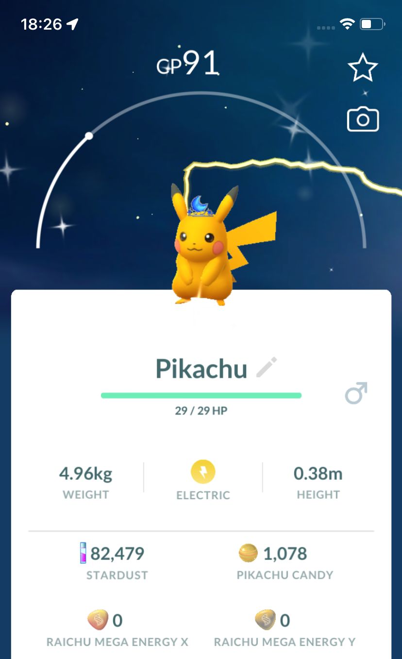 Shiny Pikachu with Moon Crown - Pokemon GO Trade