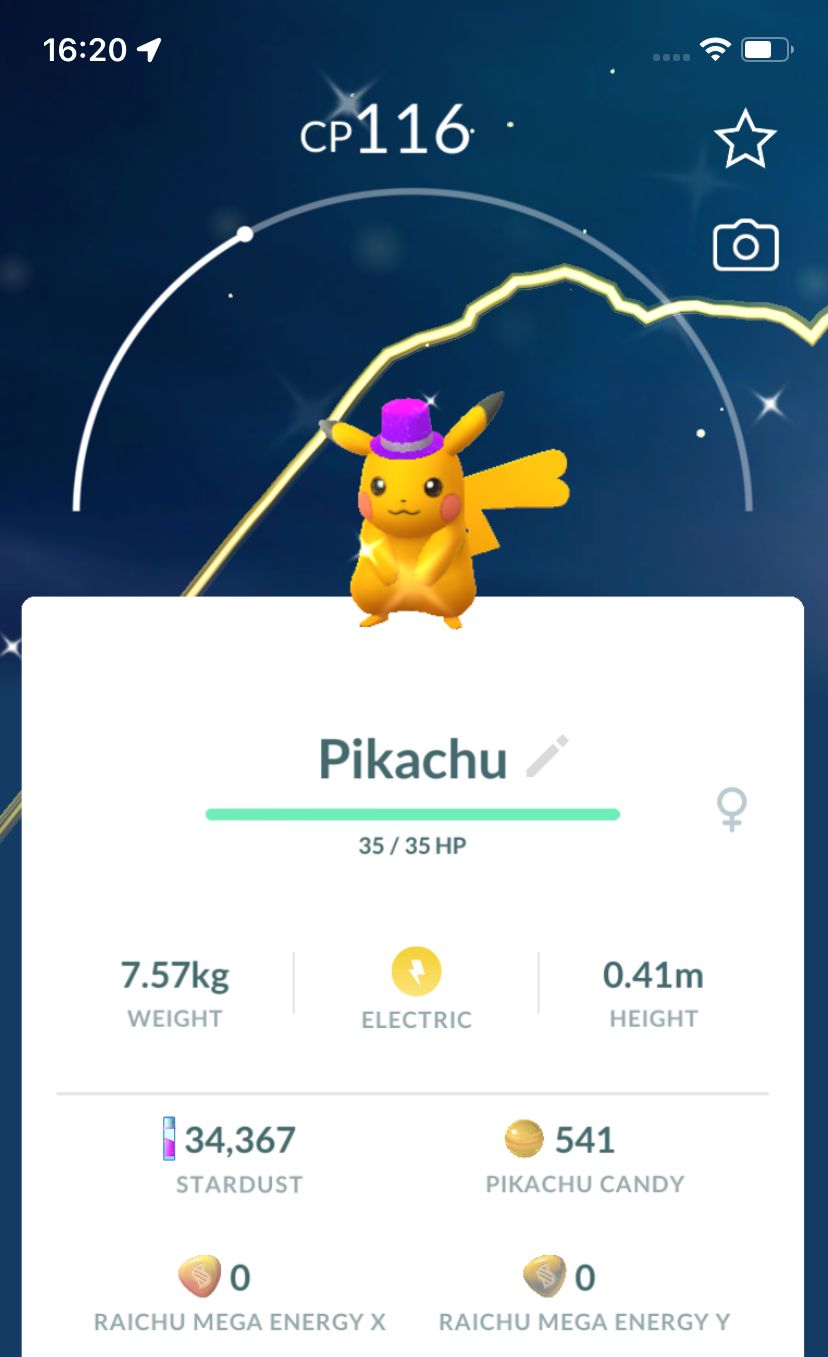 Shiny Pikachu with New Year Hat - Pokemon GO Trade