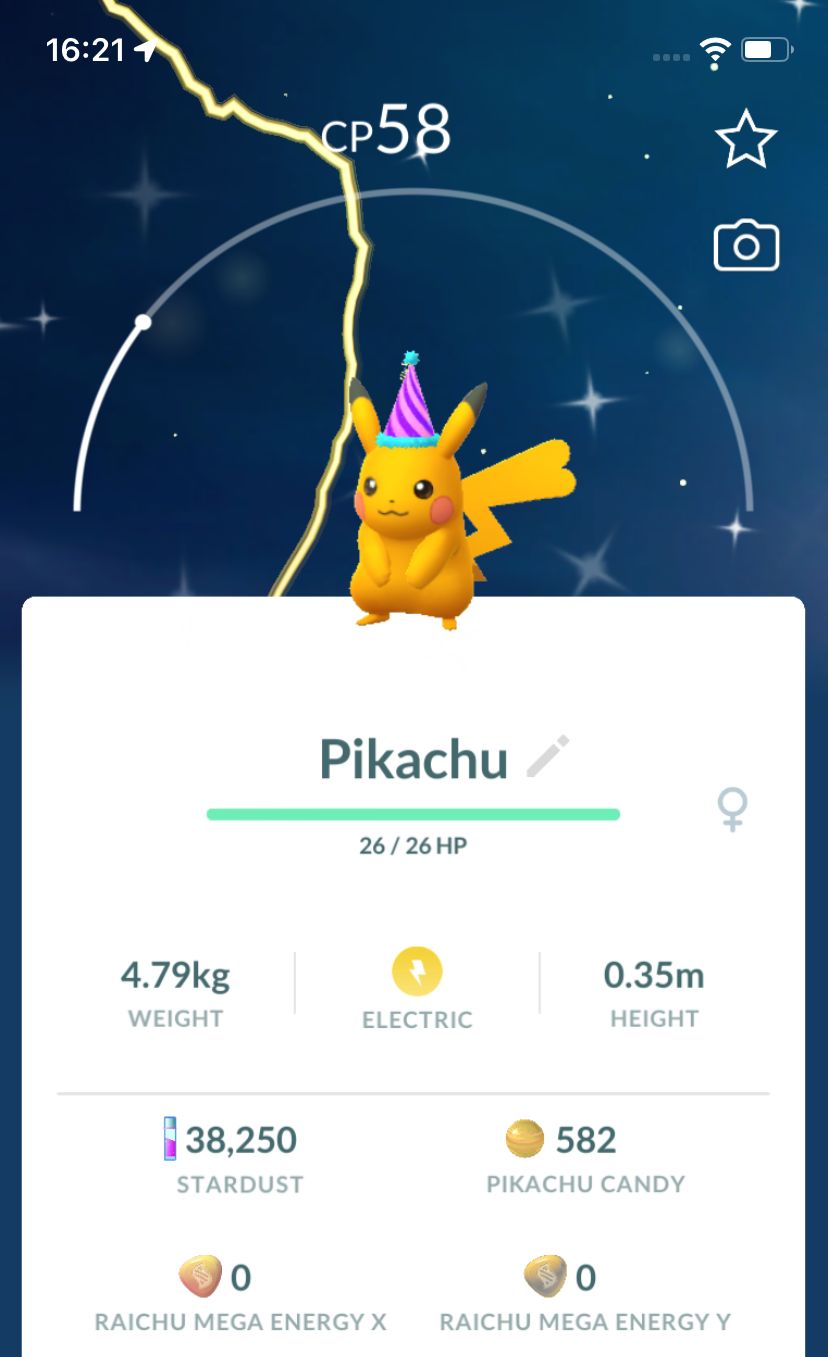 Shiny Pikachu with Party Hat (Pink) - Pokemon GO Trade