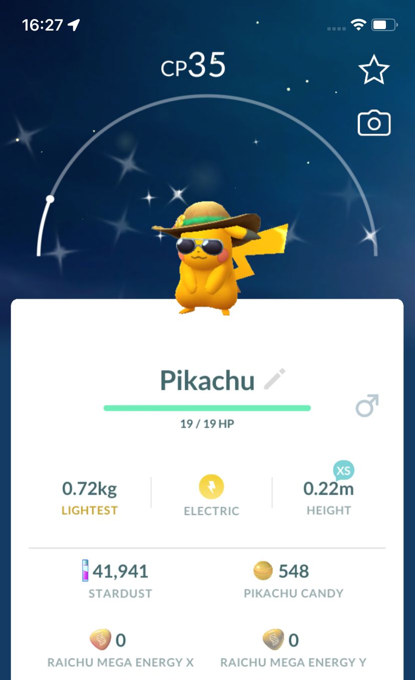 Shiny Pikachu Summer Style - Pokemon GO Trade