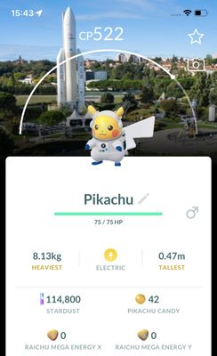 Pikachu Astronaut with Toulouse Museum Background Trade - Pokemon GO Trade