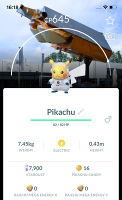Pikachu Astronaut with Noordwijk Museum Background Trade - Pokemon GO Trade