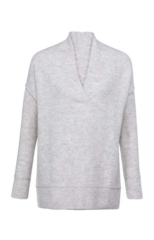 Yaya V-hals Trui, Wool White