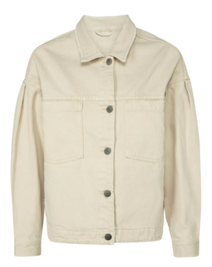 Yaya Denim Jacket met Pofmouwen