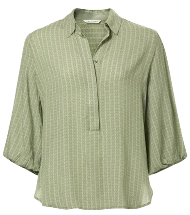 Yaya Geprinte Top Met Halflange Pofmouwen