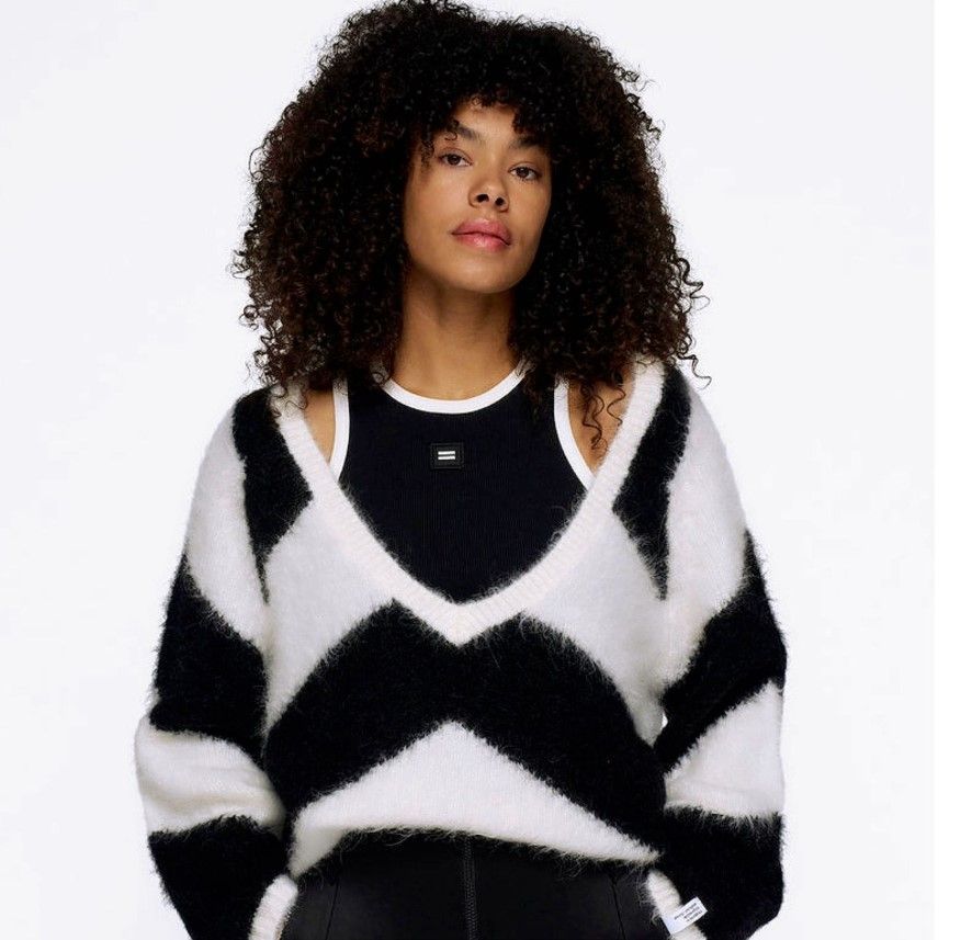 10Days soft v-neck sweater stripe