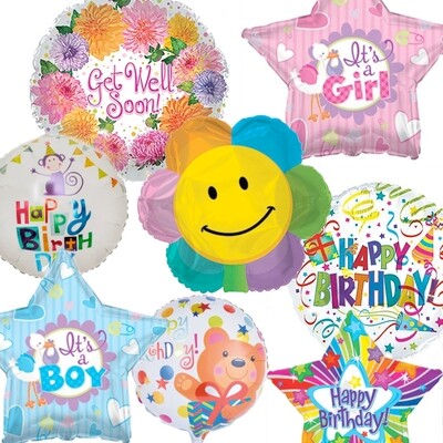 Foil Balloon - Birthday / New baby / Get Well - 15 inch