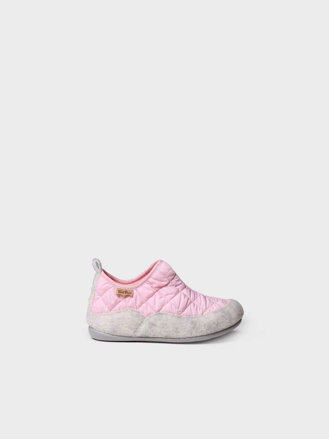 Zapatilla de casa para niños hecha en tejido y fieltro LIOR-UM - Rosa