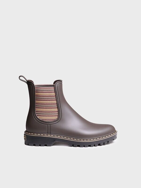 CORBIN - MARRÓN - Bota de agua baja para mujer en goma