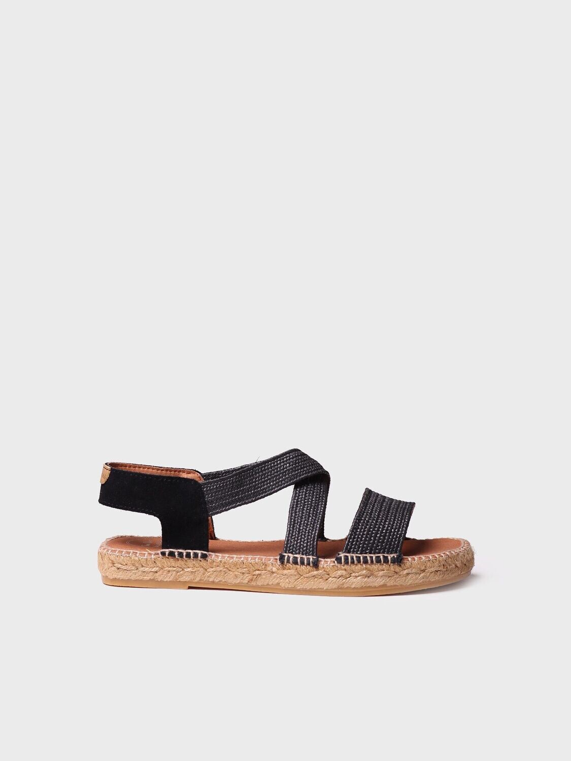 Alpargata con bandas de tejido elástico - JODY- Negro.