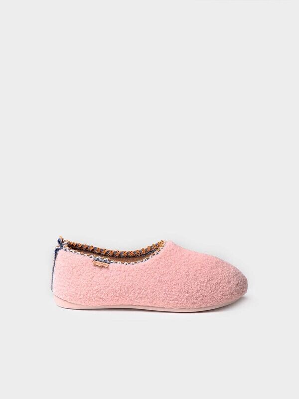 MARTA-SH - NUDE - Zapatilla de casa para mujer hecha en tela