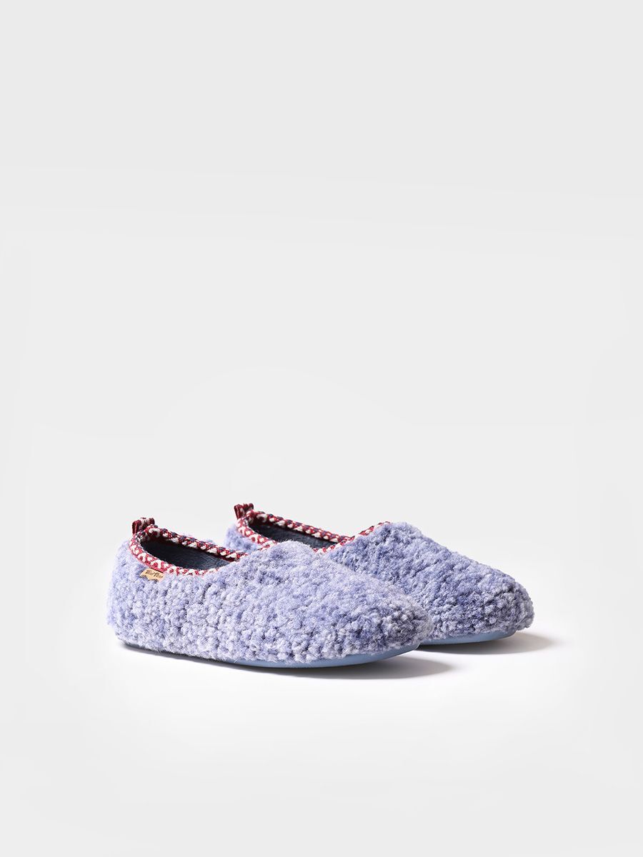 MARTA-SH - AZUL - Zapatilla de casa para mujer hecha en tela