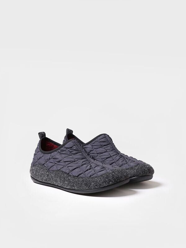 NIL-UM - Gris- Zapatilla de casa para hombre hecha en fieltro