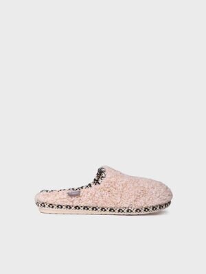 DARLA-SB - BEIGE - Zapatilla de casa tipo zueco para mujer en borrego