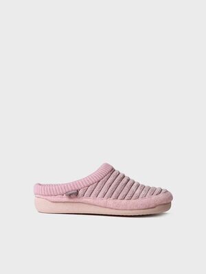 MALU-OD - NUDE - Zapatilla tipo zueco para mujer en fieltro y pelo sintético