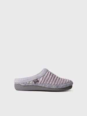 MALU-OD - GRIS - Zapatilla tipo zueco para mujer en fieltro y pelo sintético