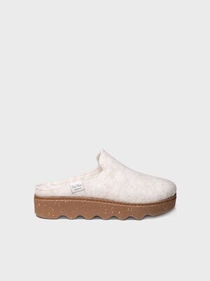 JOKO-FR - CRUDO - Zapatilla tipo zueco para mujer en fieltro reciclado