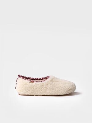 MARTA-SH- BLANCO - Zapatilla de casa para mujer hecha en tela