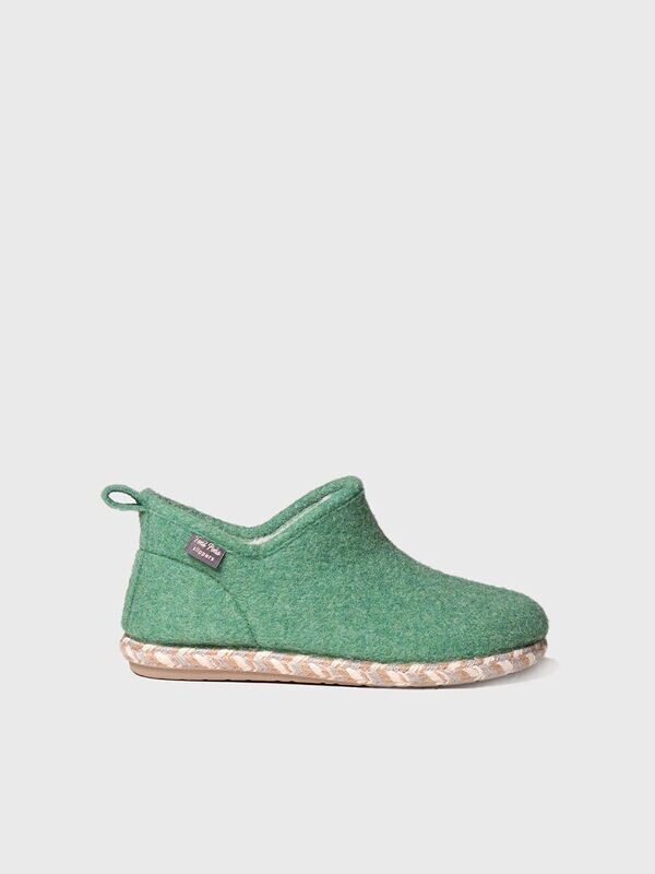 DUNA-FP-MENTA -Zapatilla de casa tipo botín para mujer hecha en fieltro