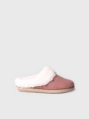 DELI-BF- NUDE- Slippers para mujer en fieltro y borrego