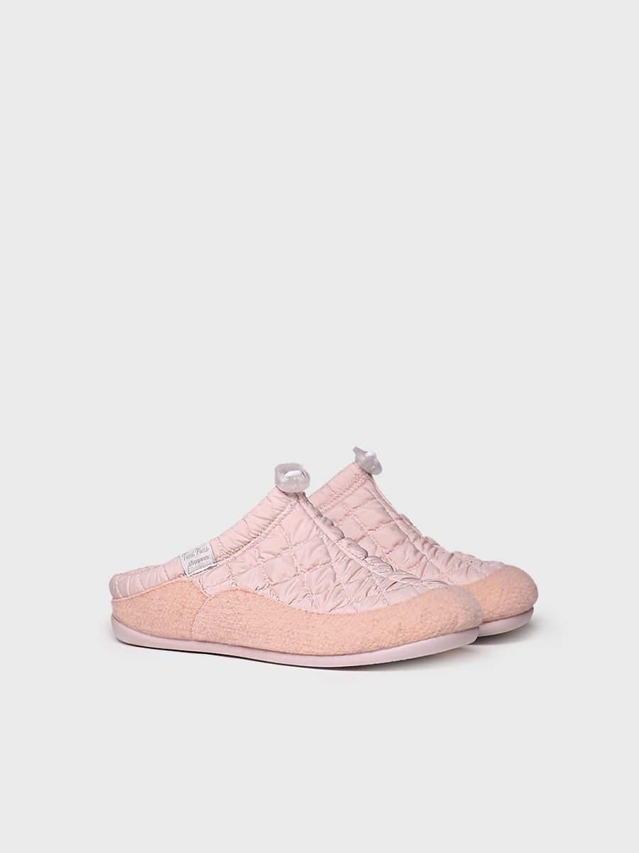 MEL-UM Zapatilla de casa para mujer hecha en tejido y fieltro
