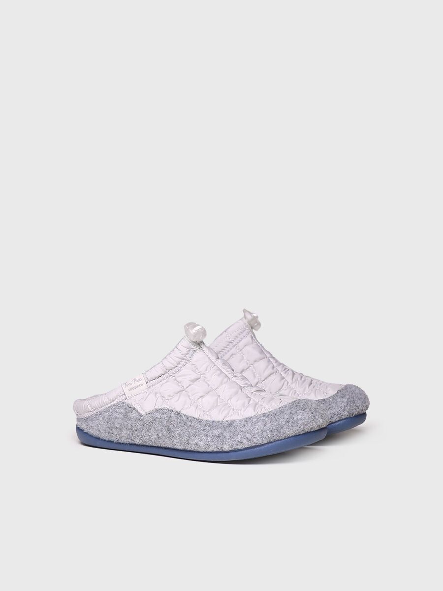 MEL-UM Zapatilla de casa para mujer hecha en tejido y fieltro