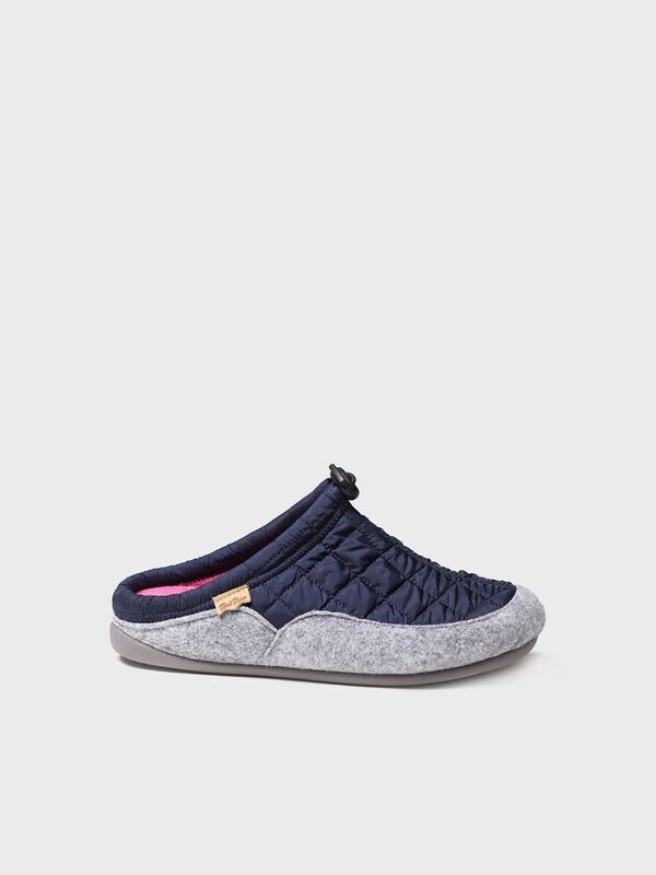 MEL-UM Zapatilla de casa para mujer hecha en tejido y fieltro
